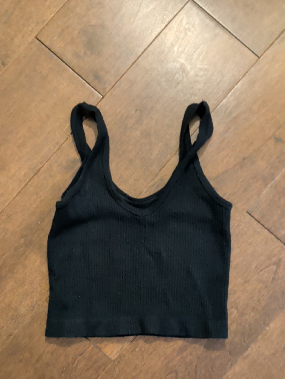 Urban Outfitters Black Ribbed Tank Crop Top - Women